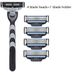 Premium Stainless Steel 3-Blade Razor Refills & Handle – Classic Shaving Kit For Men (4-Pack, Matte Black)_voghion.com