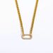 Luxury Light Copper Inlaid Zircon Gold Horseshoe Necklace For Women Geometric Choker Clavicle Chain_voghion.com
