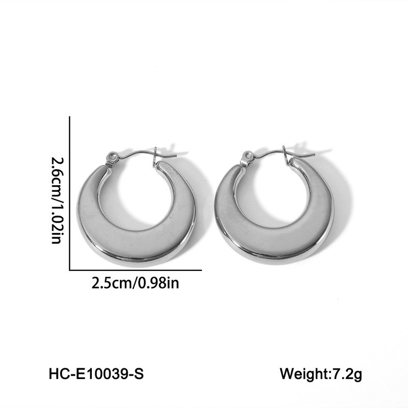 Orecchini a cerchio a forma di luna per donna, orecchini geometrici in acciaio inossidabile, gioielli alla moda, accessori per feste, regali_voghion.com