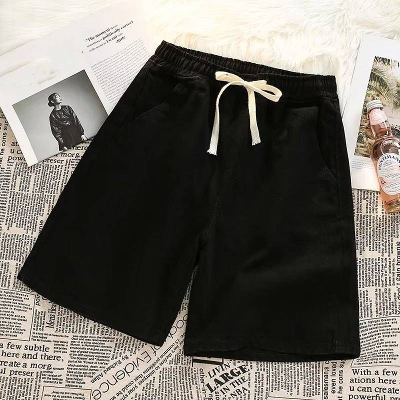 Herreklær Dongershorts Herre Løse 5-punkts studentbukser Motemerke Uformelle 5-punkts vide benbukser med mellomlange ben_voghion.com