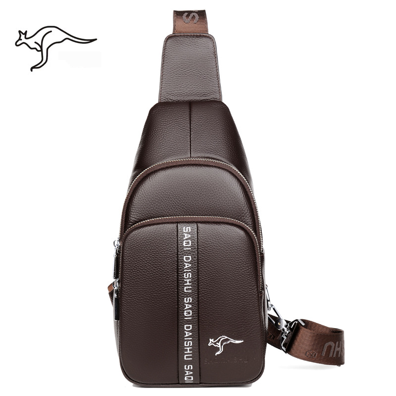 Herrentaschen Neue Herren Leder Brusttasche Business Aktentasche Erste Schicht Rindsleder Messenger Schultertasche Einteilige Lieferung_voghion.com