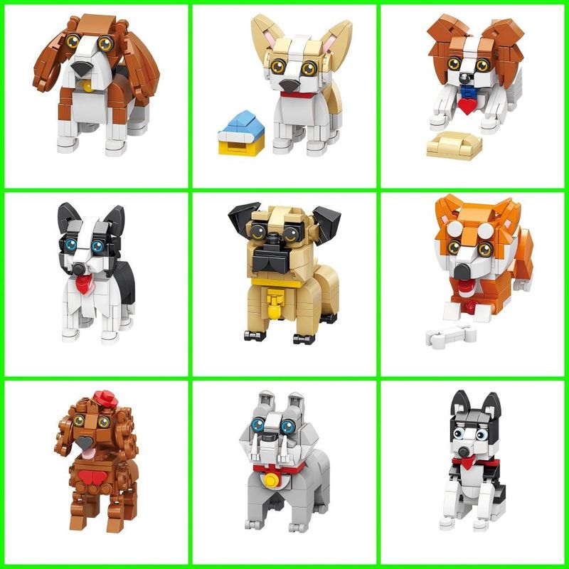Juego de 9 minibloques de construcción de dibujos animados: colección de adorables gatos, animales marinos e insectos | Juguetes educativos creativos para niños | Regalo de decoración de escritorio_voghion.com