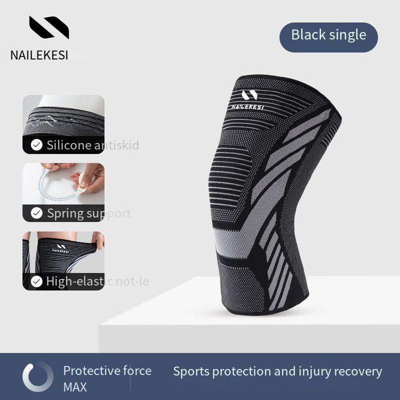 Ademende nylon kniebrace voor mannen en vrouwen - Lichtgewicht ondersteuning voor basketbal, hardlopen, voetbal en sporten - Antislipontwerp met verstelbare banden_voghion.com