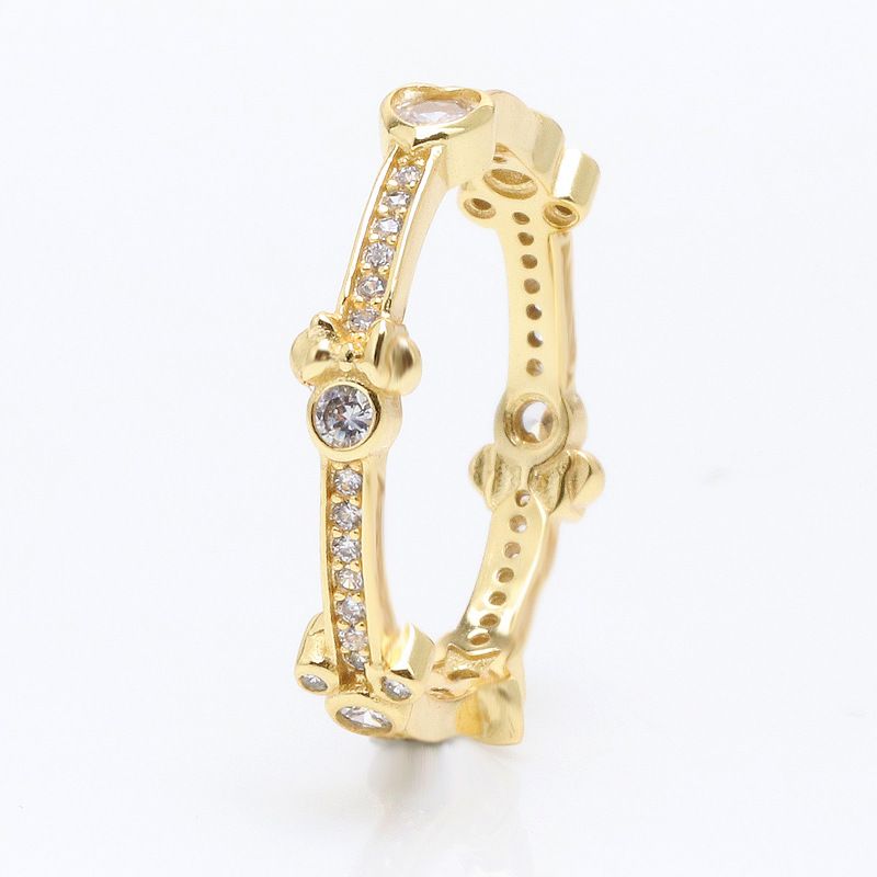 Damenschmuck Vergoldeter Diamantring Leichter Luxus Funkelnder Ewiger Ring_voghion.com