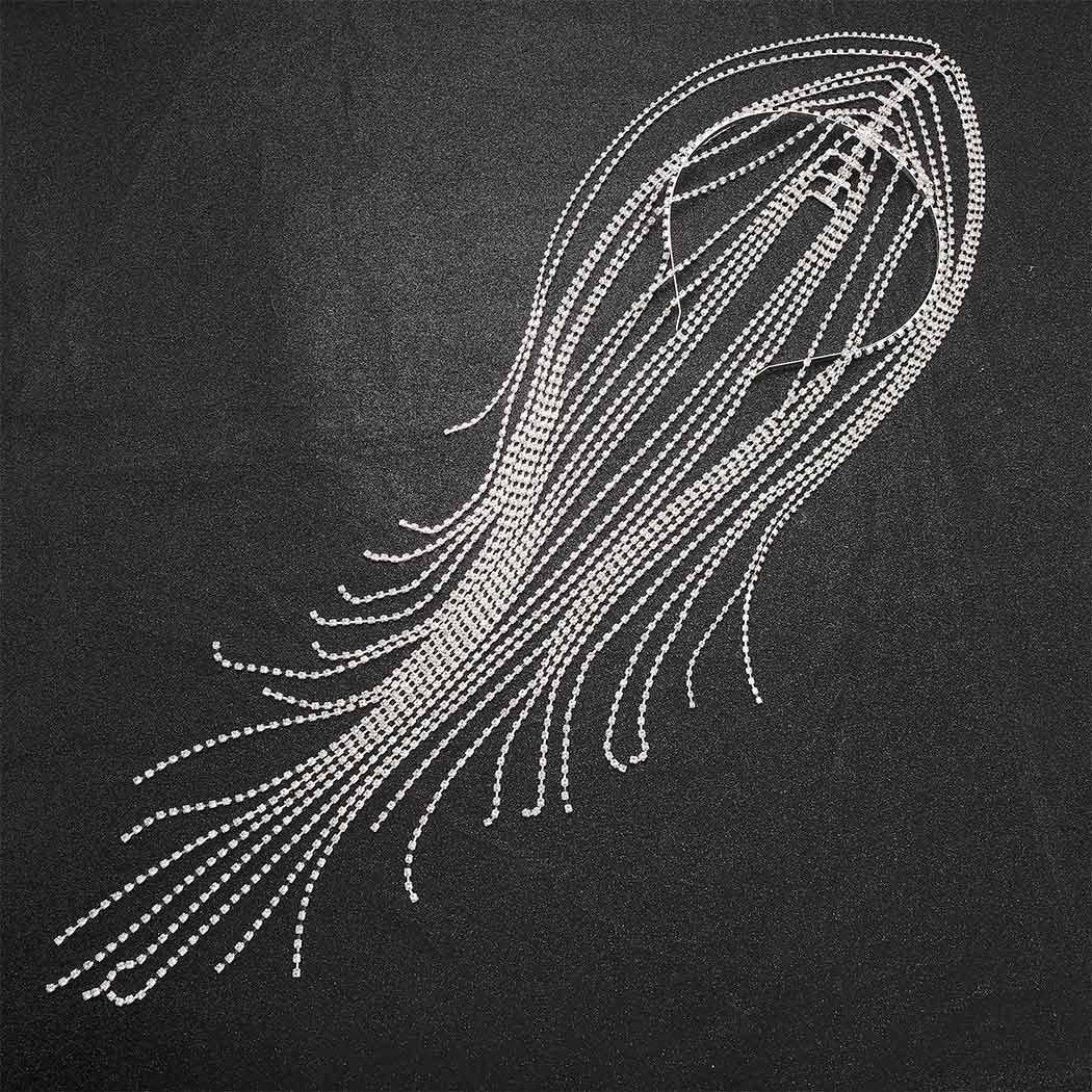 Copricapo con nappa lunga in strass, fascia per capelli con personalità esagerata, accessori per capelli in stile ins, cerchietto per capelli_voghion.com