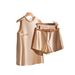 Vêtements pour femmes, tempérament haut de gamme, cache la viande et semble mince, costume deux pièces haut et short couleur champagne à la mode_voghion.com