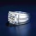 Klassischer Carbon High Simulation Herren Diamant Moissanite Plattiert Edler Ehering_voghion.com