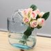 Trendy Creative Bag Handheld Basket Glass Transparent Hydroponic Arrangement Vase Flower Container Table Decoration_voghion.com