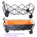 Big Large Capacity Folding Cart Extra Long Extender Wagon Cart Folding Wagon Garden Shopping Beach Cart (black + Orange)_voghion.com