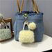 Bolsa Charme Luz Luxo Pequeno Mini Bolsa Forma Chaveiro Bonito Pelúcia Pérola Pingente Carro Chaveiro Enfeites Presente_voghion.com