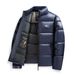 Men's Lightweight Quilted Jacket With Stand Collar, Zip-Up Short Coat For Casual Winter Wear, Trendy Puffer Coat For Young Adults_voghion.com