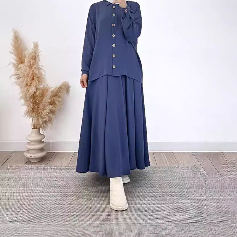 Women's Clothing Clothes Autumn Casual Shirt Autumn Clothing Half Length Skirt Suit Women_voghion.com