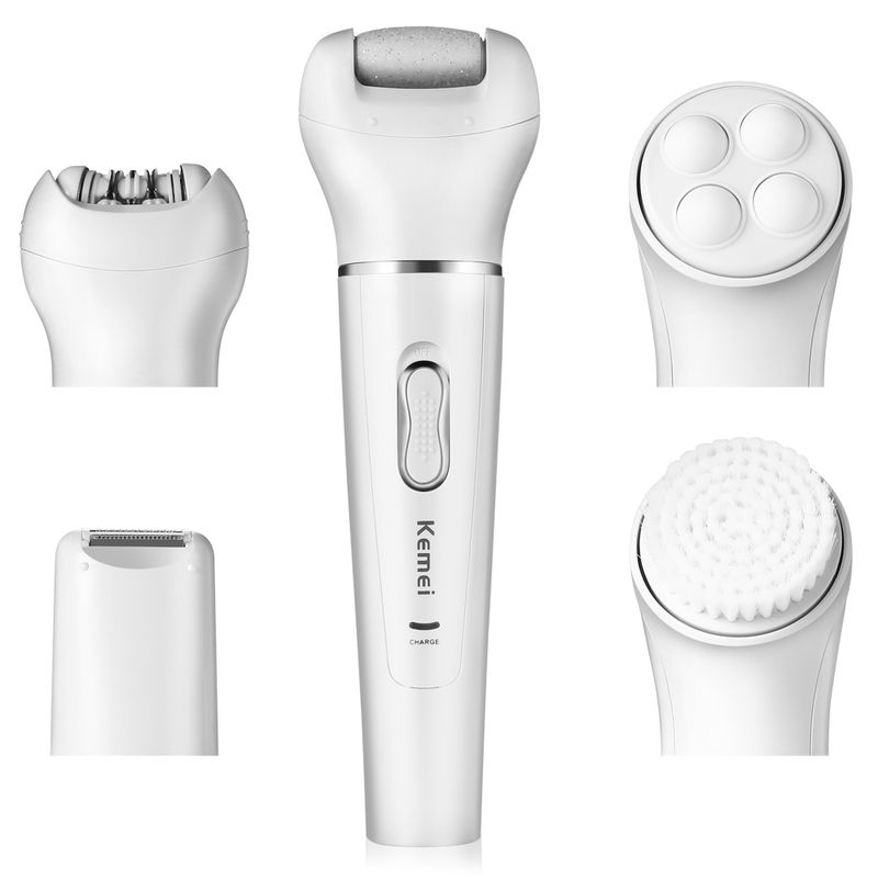 Kemei-2199 5 In 1 Women Epilator Washable Facial Hair Lady Shaver Wool Device Electric Callus Remover For Bikini_voghion.com