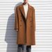Schwarzer Trenchcoat für Jungen, zweireihig, mittellang, Herren-Wolljacke für Herbst und Winter_voghion.com