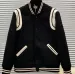 Men's Classic Baseball Bomber Jacket Outwear Stadium Coat Casual Zipper Closure Long Sleeve Black 2024_voghion.com