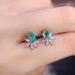Ohrringe Simulierter Smaragd Bunte Silbernadel Ohrstecker Modetrends Natürlicher blaugrüner Paraiba-Eisblumenschliff Ohrschmuck_voghion.com