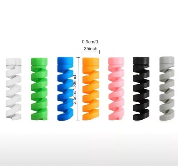 4 protecteurs de câbles en spirale, organisateur de fils, chargeur de smartphone, ligne de données pour iPhone, Royaume-Uni_voghion.com