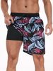Men's Clothing Men's Shorts Men's Quick Drying Swimming Trunks Fashionable Loose Beach Shorts Multi Pocket Printed Design Beach Shorts_voghion.com