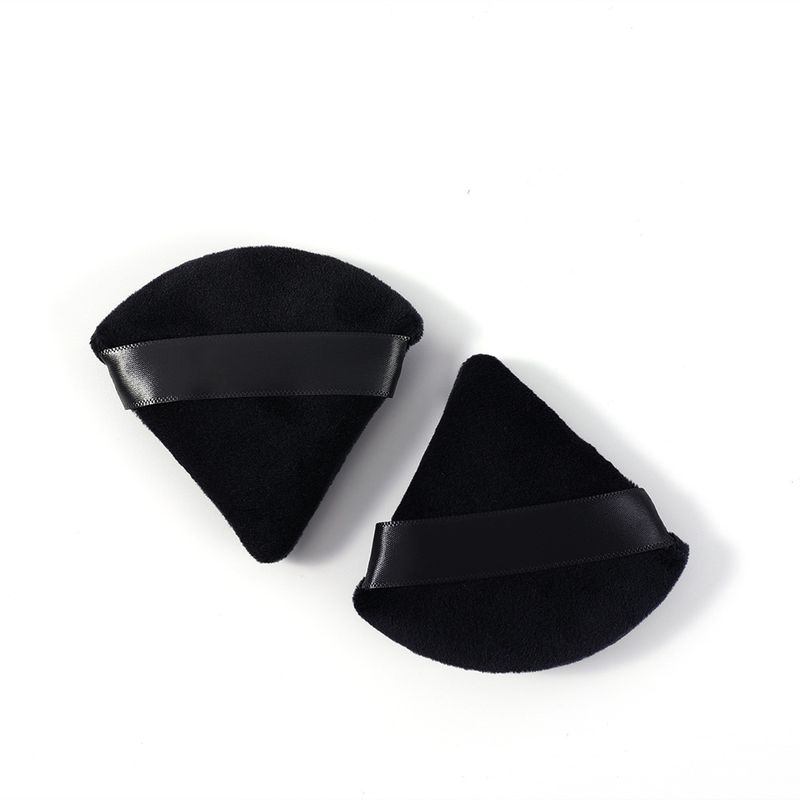 2 teile/beutel Schwarz Dreieck Puderquaste Gesicht Make-Up Schwamm Kosmetik Weiche Baumwolle Gesicht Make-Up Puff Weiche Veet Washab_voghion.com