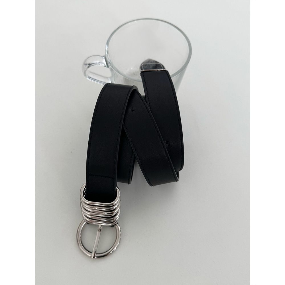 Multi-Layer Silver Metal Ring Decoration Niche Design Multi-Functional Women's Belt_voghion.com