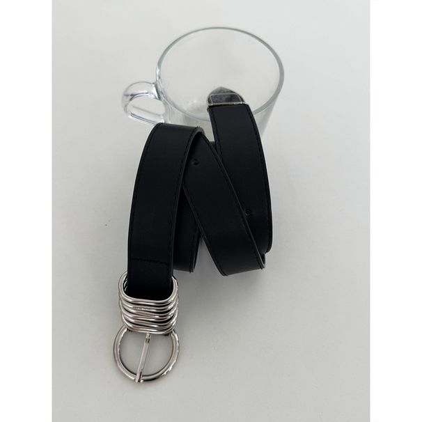 Multi-Layer Silver Metal Ring Decoration Niche Design Multi-Functional Women's Belt_voghion.com