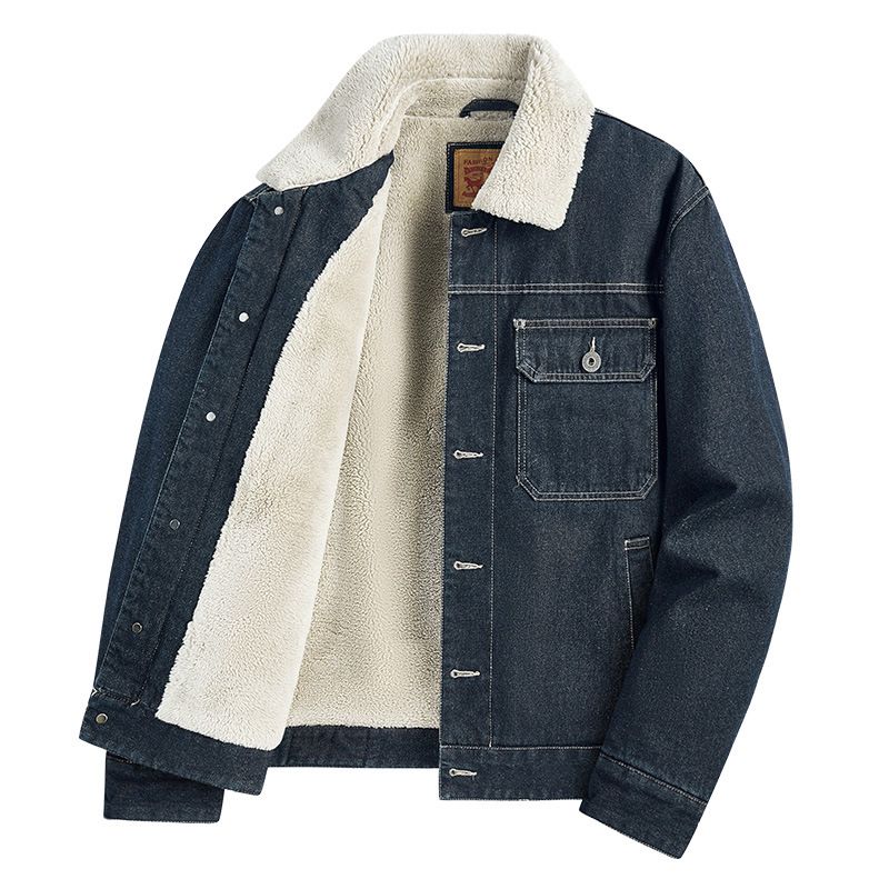 Cowboy Männer Hierscht a Wanter Casual Loose Amerikanesch Aarbechtskleeder Lämmchewoll Kottengjacket Männer_voghion.com