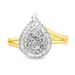 10K Yellow Gold 1/2 Cttw Round and Baguette-Cut Diamond Pear Ring (I-J Color, I1-I2 Clarity) - Size 7_voghion.com