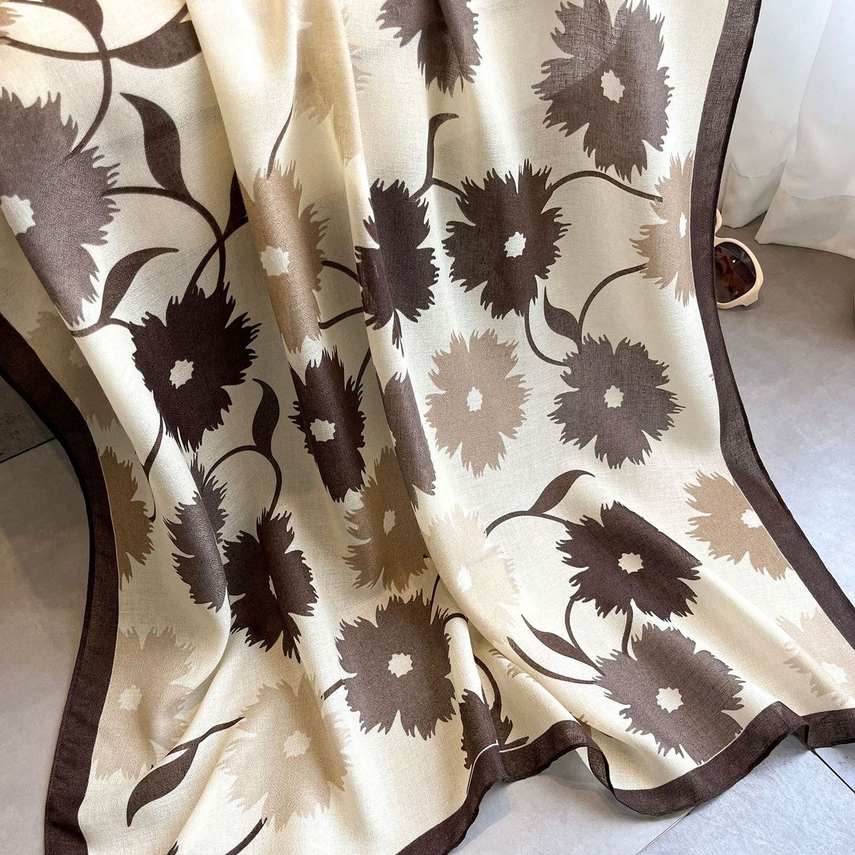 Women's 2023 Spring Autumn New Cotton and Korean Version Versatile Thin Letter Live Scarf_voghion.com