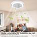 Glitzerlife Deckenventilator Mit Licht Und Fernbedienung 43W Leise LED Deckenleuchte Dimmbar_voghion.com