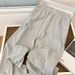 Women's Relaxed Straight Leg Pants With Drawstring Waist - Casual Elastic Waist Trousers For Everyday Comfort (Gray, S-XL)_voghion.com