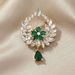New Emerald Brooch High-end Temperament Palace Luxury Retro Zircon Elegant Water Drop Pin Brooch Accessories_voghion.com
