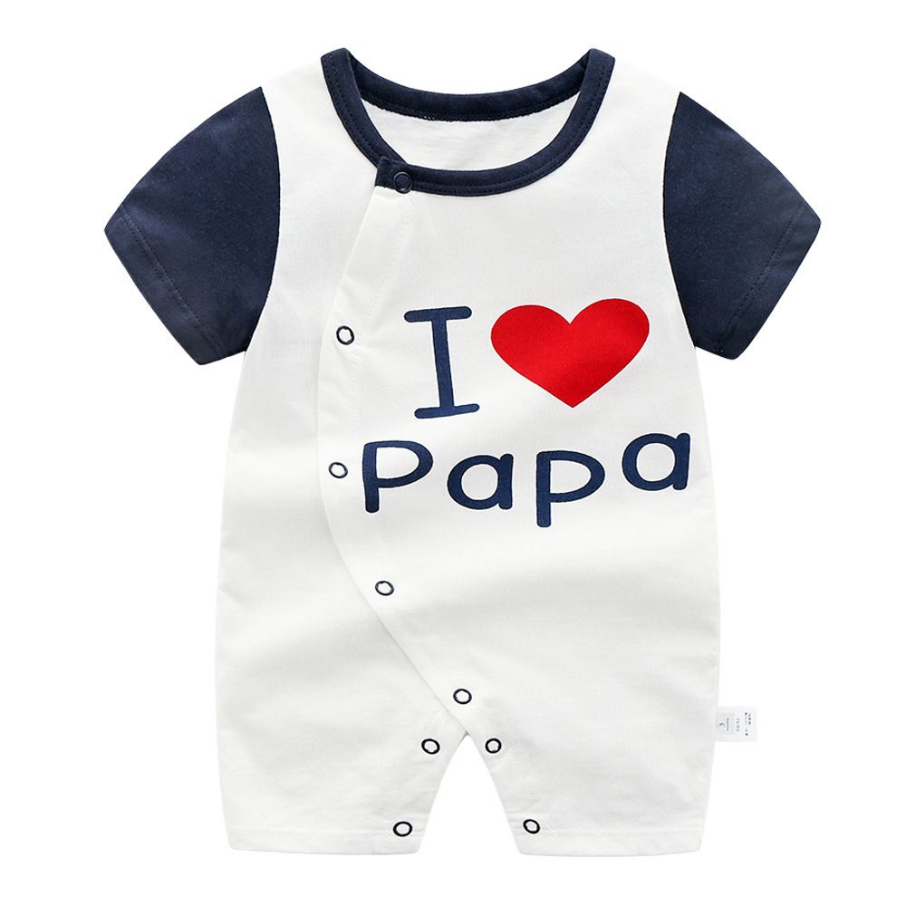 Καλοκαιρινή λεπτή βαμβακερή βρεφική φόρμα με κοντομάνικο τελείωμα για μητέρες και παιδιά 3-6-12-18 μηνών_voghion.com