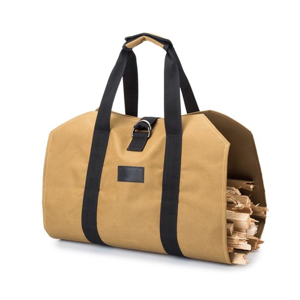 Bolsa de armazenamento de madeira portátil para áreas externas conveniente Bolsa de lenha de tecido Oxford Bolsa de toras de grande capacidade para áreas externas Bolsa de madeira_voghion.com