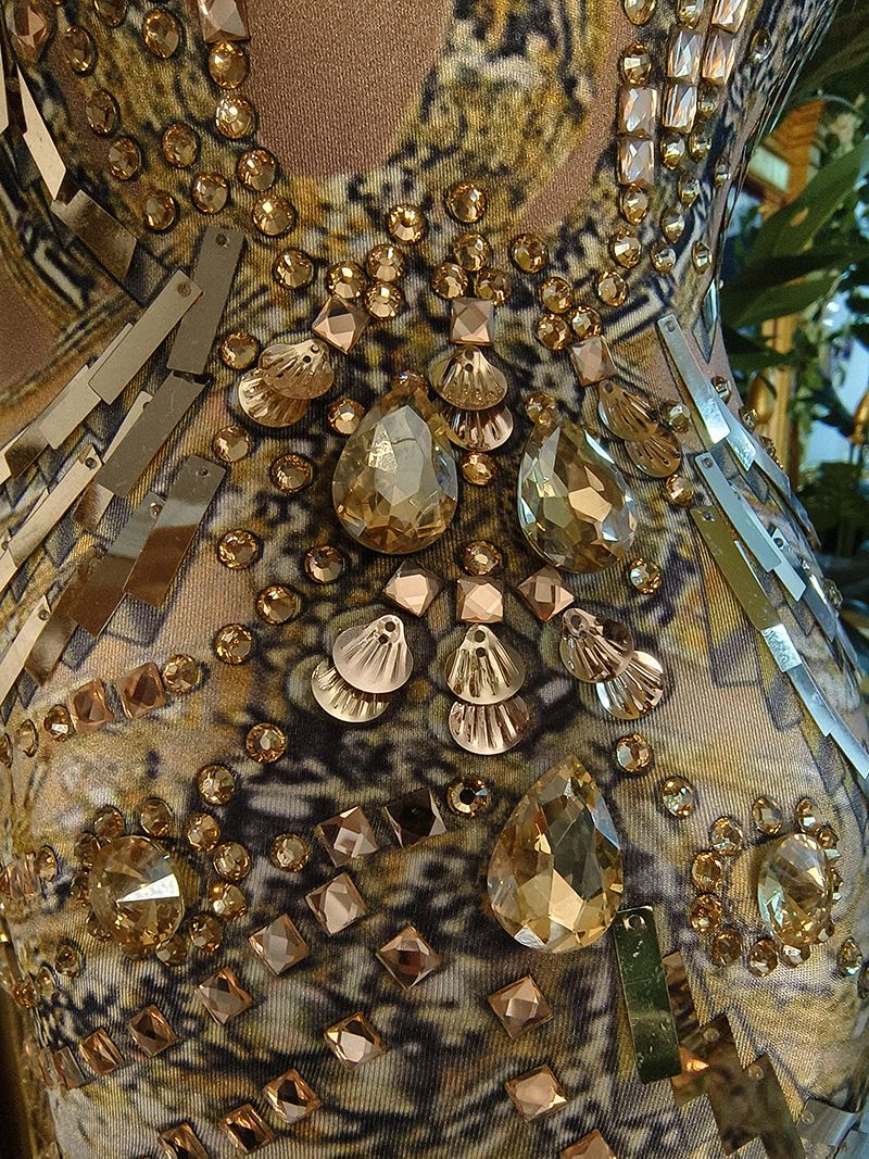 NOVANCE Champagne Guld Mousserende Krystalkvast Slankende Elegant og Blid Fødselsdagsfest Heldragt_voghion.com