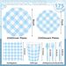 New Paper Grid Striped Edge Plates Party Disposable Tableware Set_voghion.com