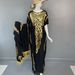 RM002 Muslim Rayon Gold Foil Robe Large Headscarf Set One Size_voghion.com