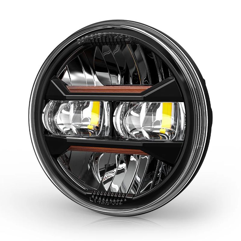 5.75 Inch 30W LED Headlights For Harley Davidson And Indian Sportster XL883N Motorcycles W/ Amber Signal & White DRL Hi-low Beam Super Bright_voghion.com