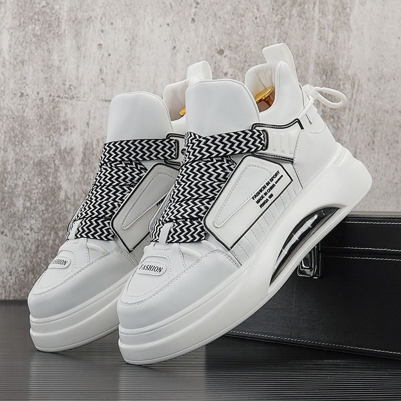 Chaussures décontractées tendance pour hommes, semelles épaisses, rehausseurs, baskets montantes courtes et tendance pour jeunes, bottes Martin pour_voghion.com