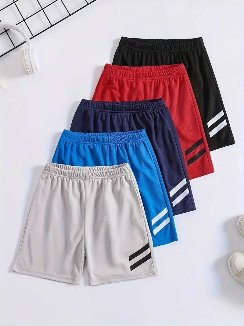 Mother & Kids Solid Color Shorts Light Shorts Five Piece Set_voghion.com