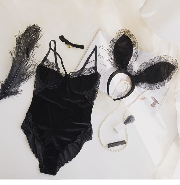Ladies Plus Size Intimates Bunny Cos Uniform Steel Ring Push Up Sexy Maid Costume Open Crotch Passion Suit_voghion.com