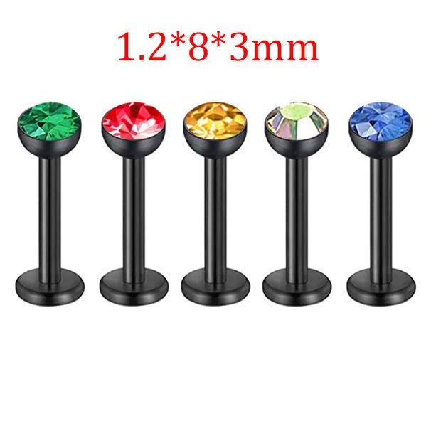 Lot de 5 piercings en acrylique pour dents intérieures et extérieures, en acier inoxydable, pour lèvres, oreilles, sourcils, nez, ongles_voghion.com