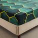 Green Honeycomb Geometric Mattress Cover Polyester 3D Printed Bedspread_voghion.com