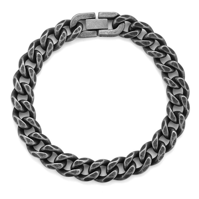 Hip-Hop Style Fashion Titanium Steel Thick Personality Versatile Men's Bracelet Punk Cuban Chain_voghion.com