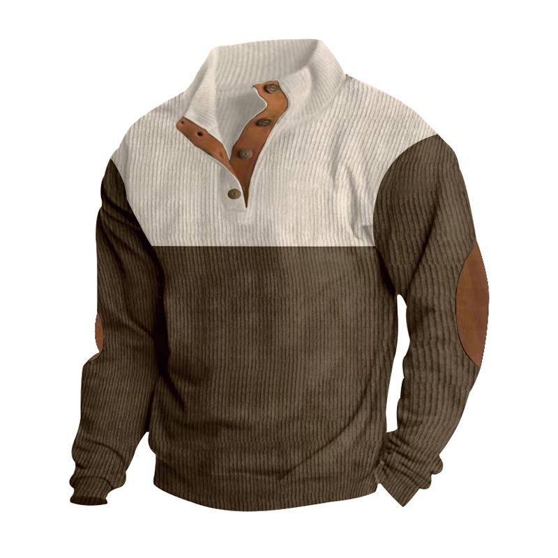 ​​"Herren-Pullover mit Henley-Ausschnitt – Sportbekleidung mit Knopfdetail (atmungsaktive Baumwolle, entspannte Passform)"​​_voghion.com