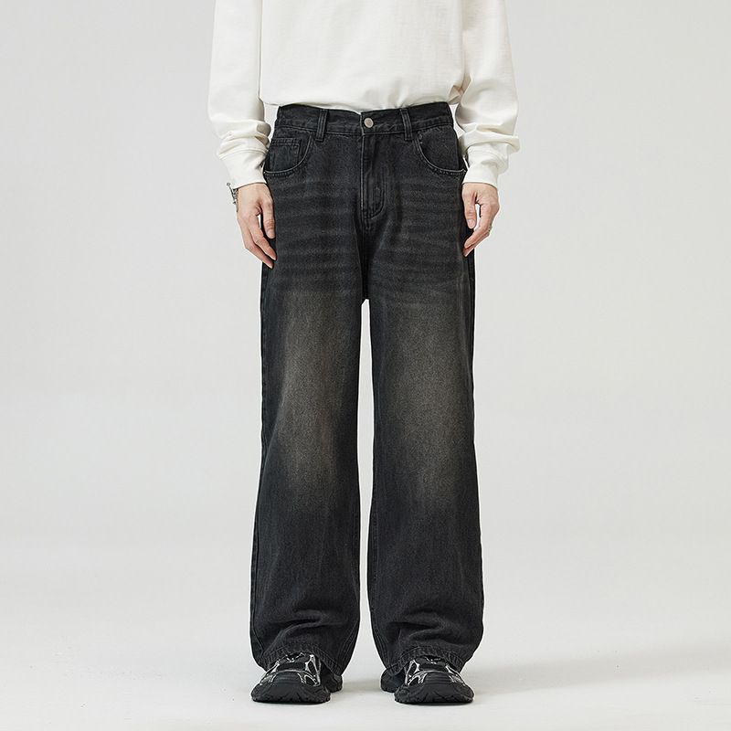 Pantaloni larghi e dritti da uomo, taglie forti, jeans elasticizzati_voghion.com