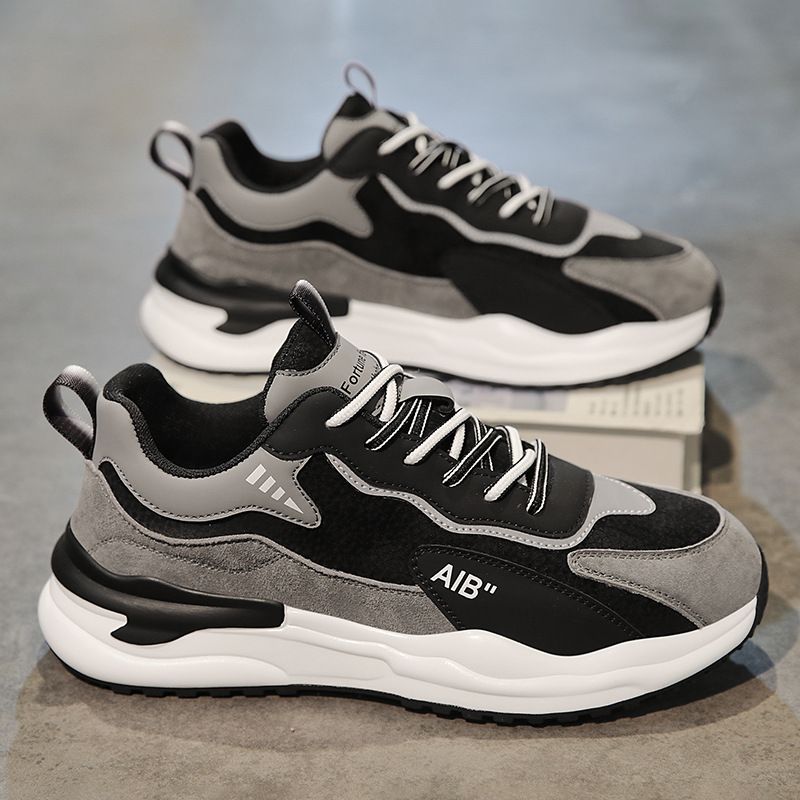 Men’s Shoes new trendy brand leather sports shoes men's running casual teenager dad trendy shoes_voghion.com