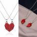 Collana magnetica a forma di cuore con ciondolo a forma di pietra dei desideri, con cuore spezzato e clavicola, per coppia, per donne_voghion.com
