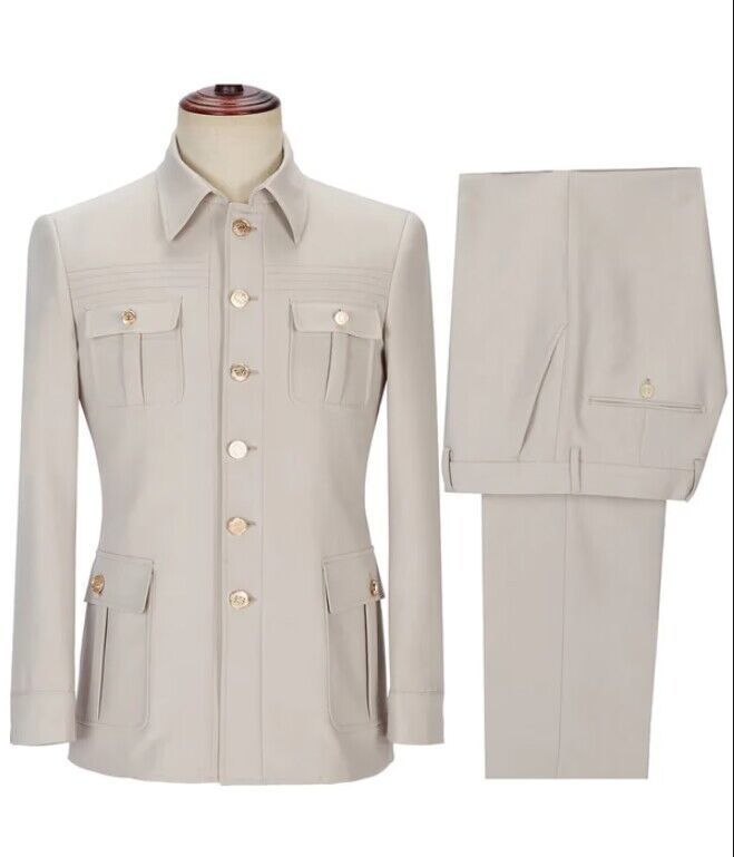 Vīriešu apģērbu komplekts divdaļīgs pieguļošs uzvalks kāzu izlaiduma kleita biznesa uzvalks_voghion.com