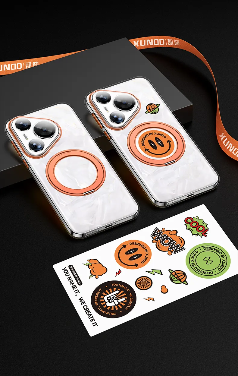 Xundd pour Huawei P70 Pro Plus Pura 70 Ultra 360 ° Rotation support magnétique étui protection de la caméra couverture de téléphone transparente_voghion.com