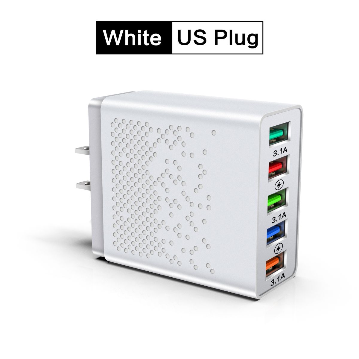 68W 5-Port USB-Ladegerät Adapter fir Handy Schnellladung iPhone 14 13 Samsung Xiaomi Smartphone Tablet a Smart_voghion.com